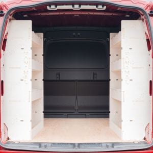 Rear van view of the Ford Transit Connect SWB 2024- Double Rear Van Racking