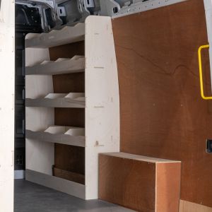 Mercedes Sprinter MWB XL Front Ply Line Racking Shelving Unit