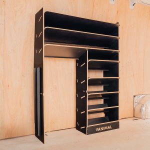 Side van view of the VW Crafter 2017- Front Toolbox Shelving and Trolly Hexaboard Van Racking