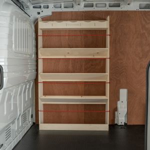 Side van view of the Maxus Deliver 9 2020- LWB Front Toolbox Shelving Racking