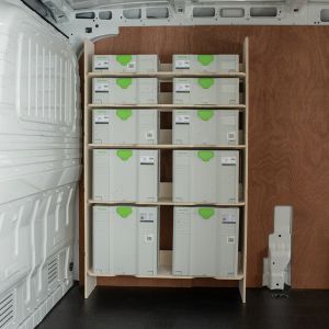 Side van view of the Maxus Deliver 9 2020- LWB Front Festool Shelving Racking