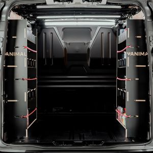 Rear van view of the Citroen Dispatch 2016- SWB Hexaboard NS and OS Rear Racking System (Pair)