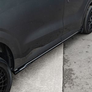 Rear van view of the Ford Transit Custom 2023- Gloss Black Side Skirts