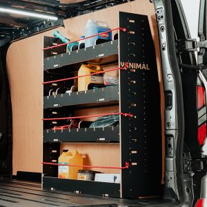 VW Transporter T7 SWB OS Rear Adjustable Compartment Hexaboard Van Racking