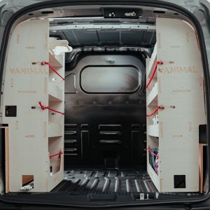Rear van view of the Ford Transit Courier 2024- NS Rear and XL OS/Driver Side Van Racking (Pair)
