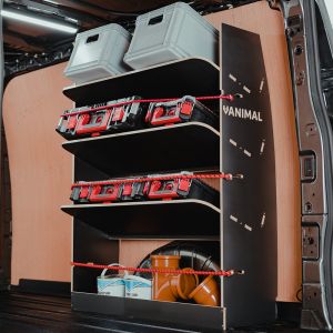 Ford Transit Custom 2023- SWB Hexaboard OS Rear Toolbox Racking with x3 Shelves