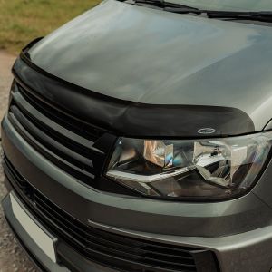 Close-up view of the VW Transporter T6 2016-2019 Dark Tinted Bonnet Protector 