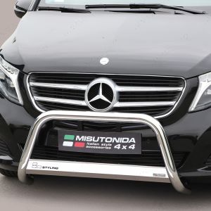 Close-up view of the Mercedes Vito W447 2014-2019 Polished Front A-Bar