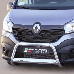 Close-up view of the Renault Trafic 2014-2021 Polished Front A-Bar