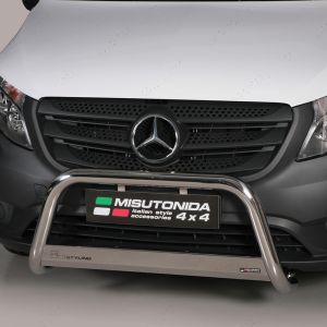 Close-up view of the Mercedes Vito W447 2014-2019 Polished Front A-Bar