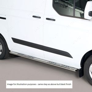Ford Transit Custom 2012-2023 SWB Black Side Bar with Side Steps