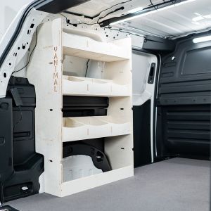 Rear van side angle view of the VW ID Buzz Cargo NS Rear Multi-Compartment Van Racking