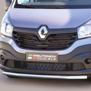 Close-up view of the Renault Trafic 2014-2021 Polished Front Spoiler Bar