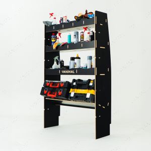 MAN TGE 2017- MWB Hexaboard Front Ply Racking with Toolbox Shelf
