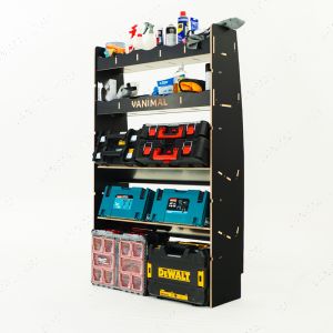 MAN TGE 2017- MWB Hexaboard Front Ply Racking with 2 Toolbox Shelves
