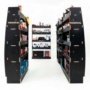 Rear van view of the Nissan NV400 LWB Hexaboard Double Rear, Front Toolbox, Infill and Bulkhead Racking (5 Pack) displayed with tools and equipment 