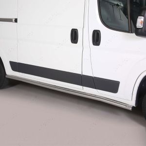 Peugeot Boxer MWB  Polished Stainless Steel Side Bars Misutonida