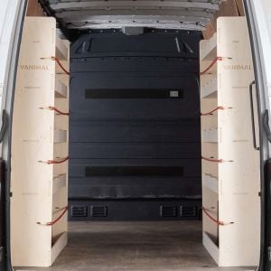 Rear van view of VW Crafter LWB L3 2006- NS and OS Rear Racking (Pair)
