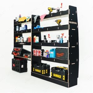 Mercedes Sprinter 2006- MWB Hexaboard Driver Side Ply Racking with Toolbox Shelf