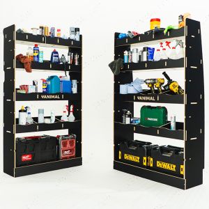 Mercedes Sprinter 2018- MWB Hexaboard Front and Bulkhead Ply Racking and Shelving
