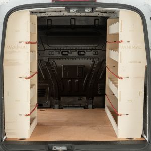 Rear van view of Ford Transit Connect 2014-2024 LWB L2 NS Rear Racking and Full Width Drivers Side (XL)
