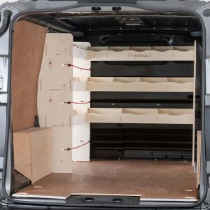Rear van view of Peugeot Expert SWB/LWB 2016- Bulkhead and Front L-Shape Racking (LH L-Rack)