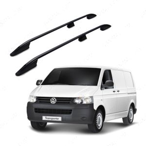 VW Transporter T5 T5.1 T6 T6.1 2003- SWB Black Alloy Roof Rails