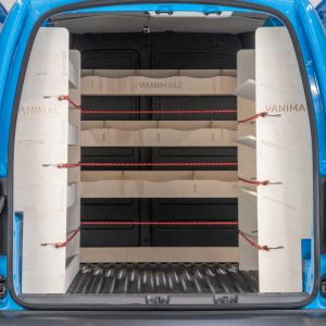 VW Caddy Maxi 2004-2020 Double Rear with Toolbox and Full-Width Bulkhead Racking
