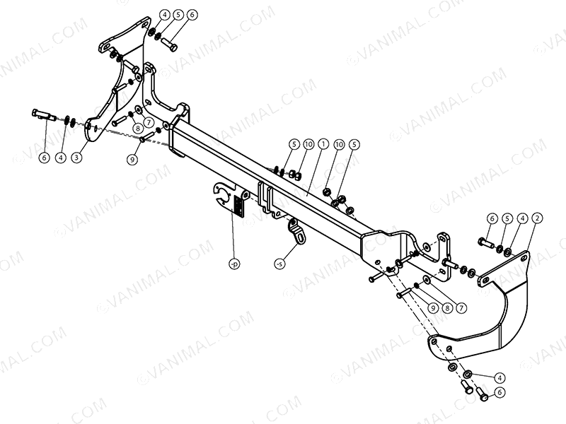 Toyota ProAce II Van MWB & XL 2016on Fixed Towbar 2166
