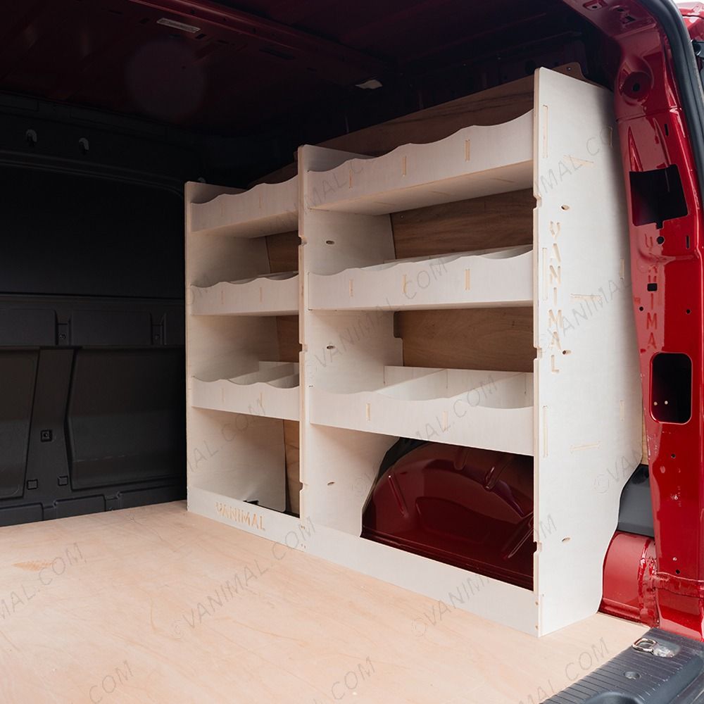 OS rear side angle view of the Proace City Long Driver Side Van Racking