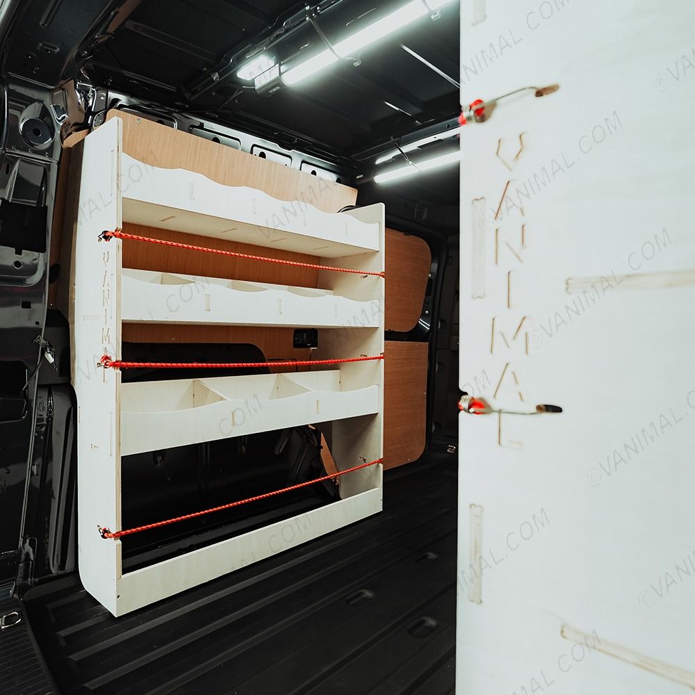 Organised storage solution for Nissan Townstar 2022 L2 NS Rear and Full XL OS van racking system