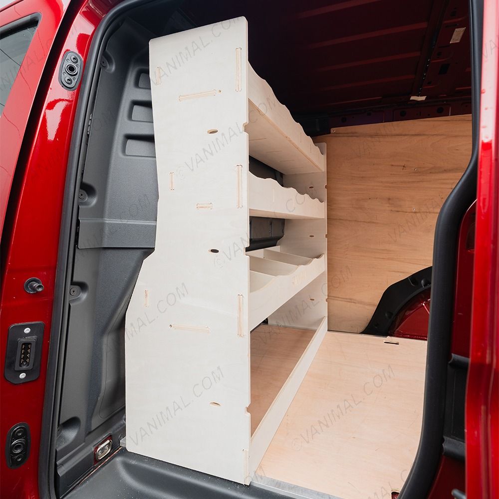 Side van view of the Kia PV5 Cargo Double Rear and Bulkhead Van Racking