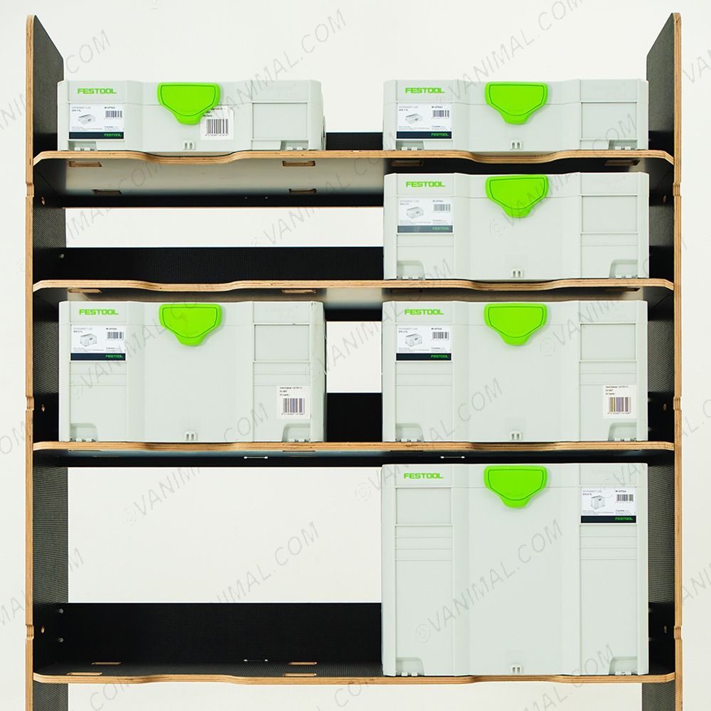 Heavy-duty phenolic-coated hexaboard Systainer racking
