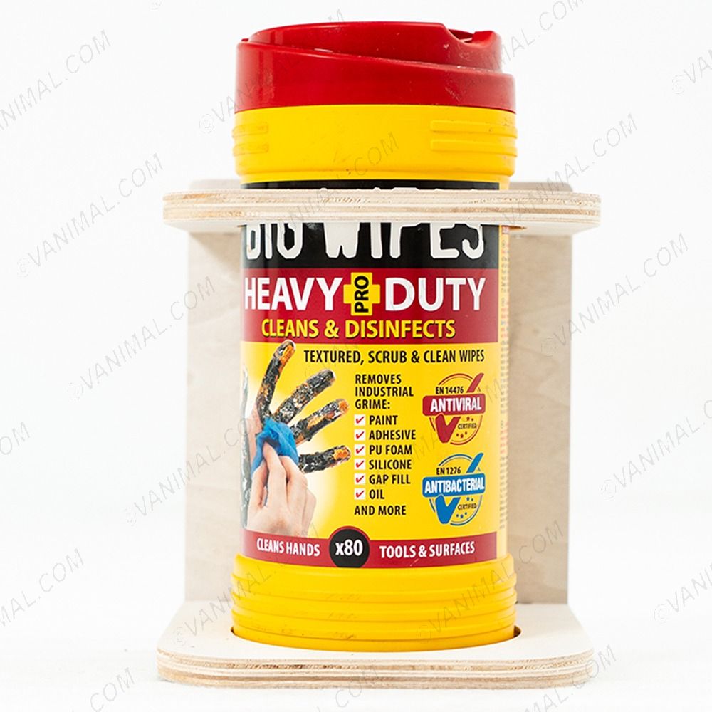 Front view of the Ply Hand Wipe Holder for Containers displayed with wipes