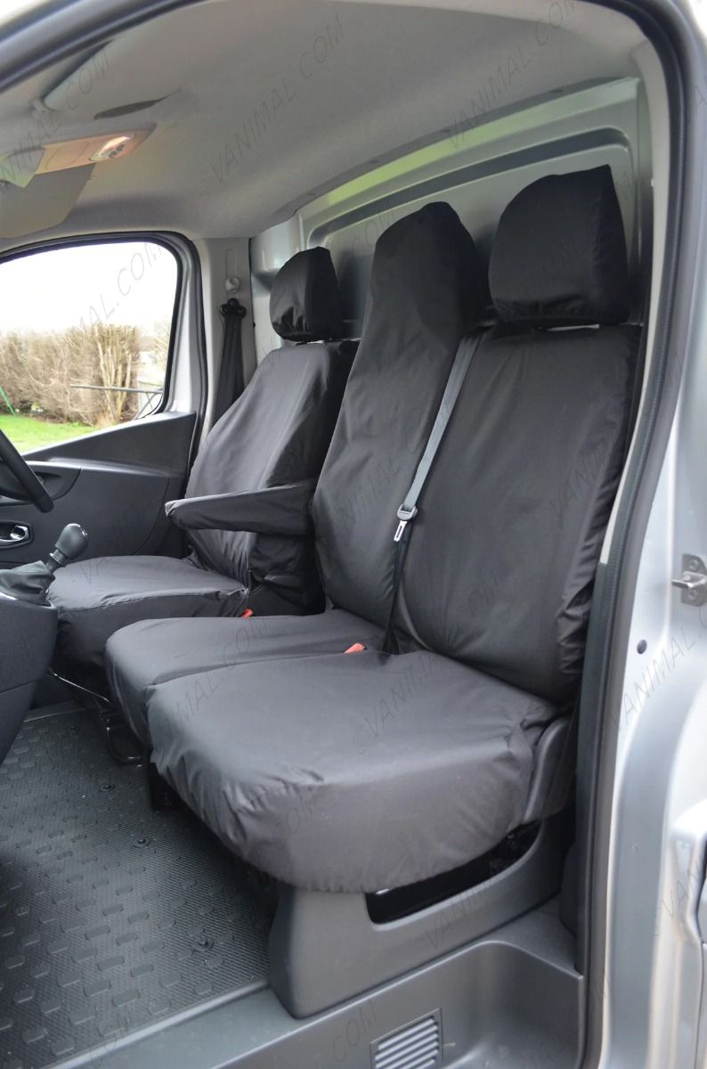 Nissan Primastar 2022- Tailored Waterproof Front Triple Seat Covers (Folding Middle)