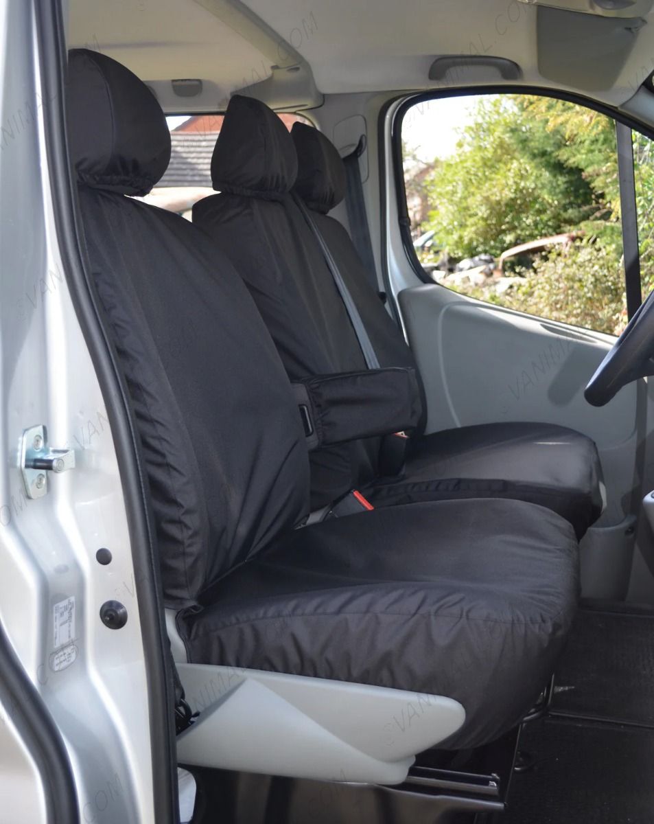 Nissan Primastar 2002-2006 Tailored Waterproof Front Seat Covers (Driver Side with Armrest and Twin Passenger Seats)