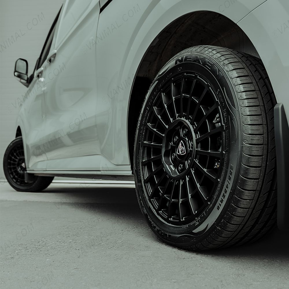 18-inch Predator Iconic Matte Black Alloy Wheel fitted on the Ford Transit Custom 2023- 