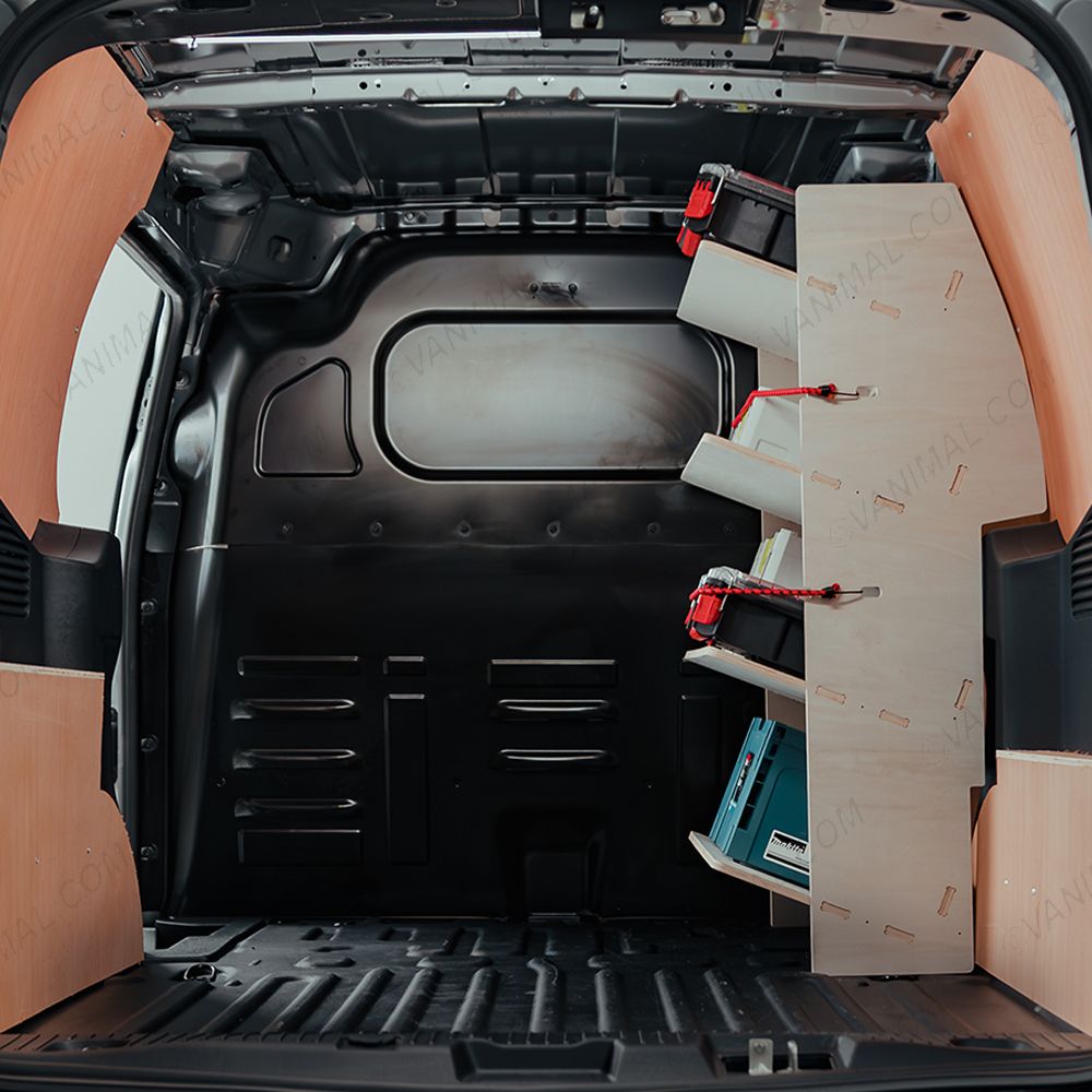 Secure toolbox storage with pre-notched bungee cord feature for Nissan Townstar L2