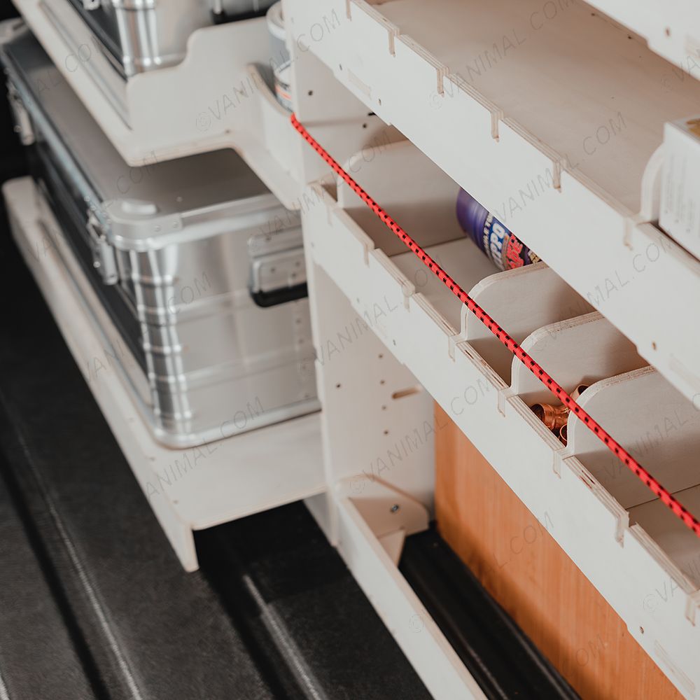 Width difference between the front and rear racking