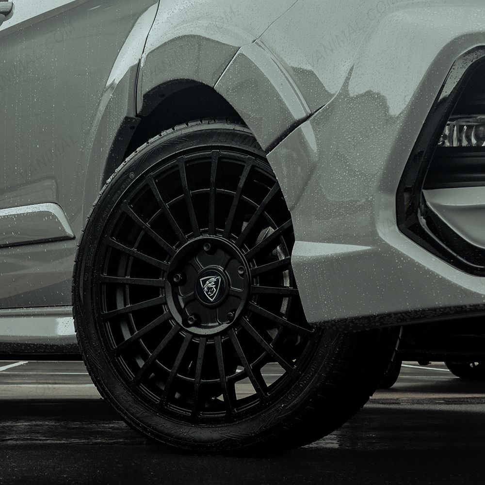 20x8 Predator Iconic Matte Black Alloy Wheel fitted on the Ford Transit Custom model