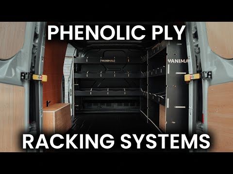 Rear van view of the Scudo 2022- DeWalt ToughSystem Trolley Compatible Van Racking displayed with DeWalt ToughSystem 2.0 toolboxes