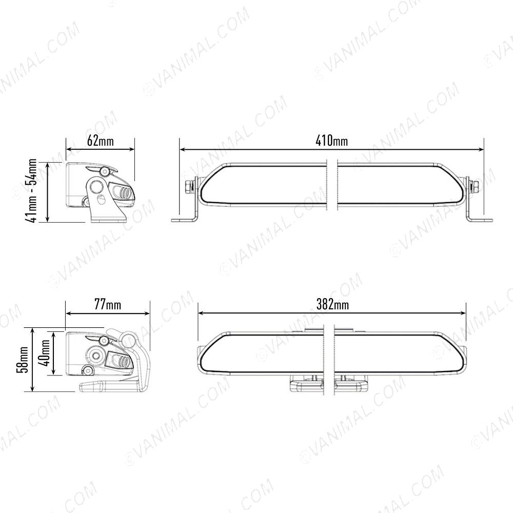 Lazer Lamps Linear-12 Elite LED Light Bar Dimensions