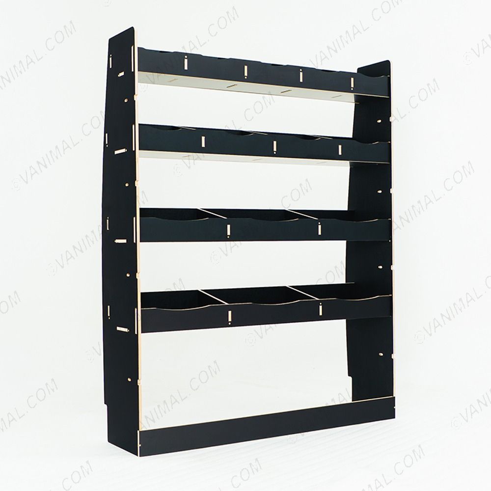 Nissan Interstar 2025 OS rear racking system with 15 compartments and 4 shelves