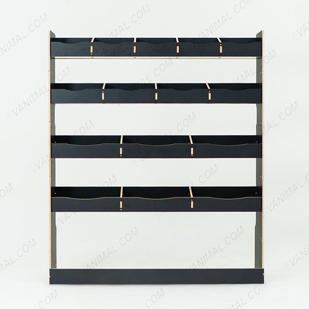 Nissan Interstar 2025 full-width bulkhead van racking in black hexaboard finish