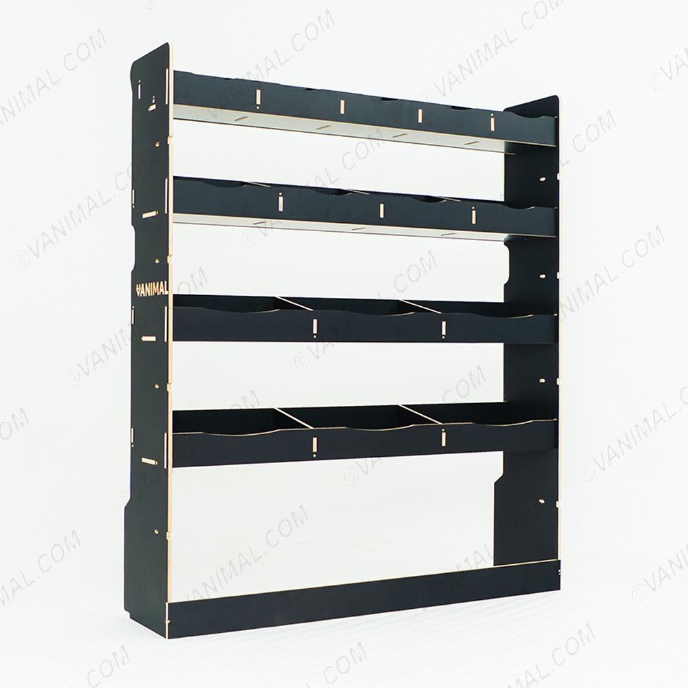 Black hexaboard van racking for Nissan Interstar 2025 bulkhead position