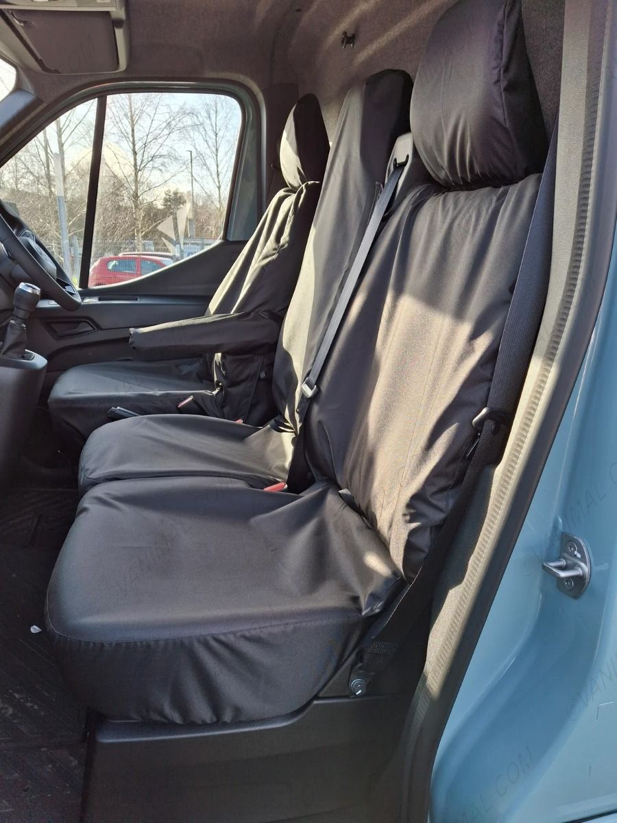 Nissan Interstar 2024- Tailored Waterproof Front Triple Seat Covers (Folding Middle)