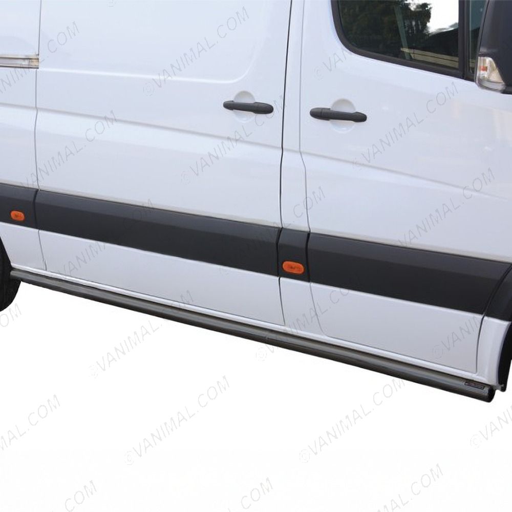 Mercedes Sprinter 2018- MWB Black Stainless Steel Side Bars