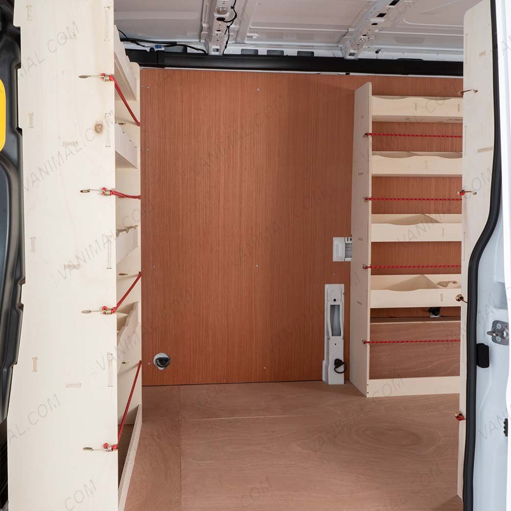 Modular premium plywood bulkhead and rear shelving system for Nissan Interstar 2025