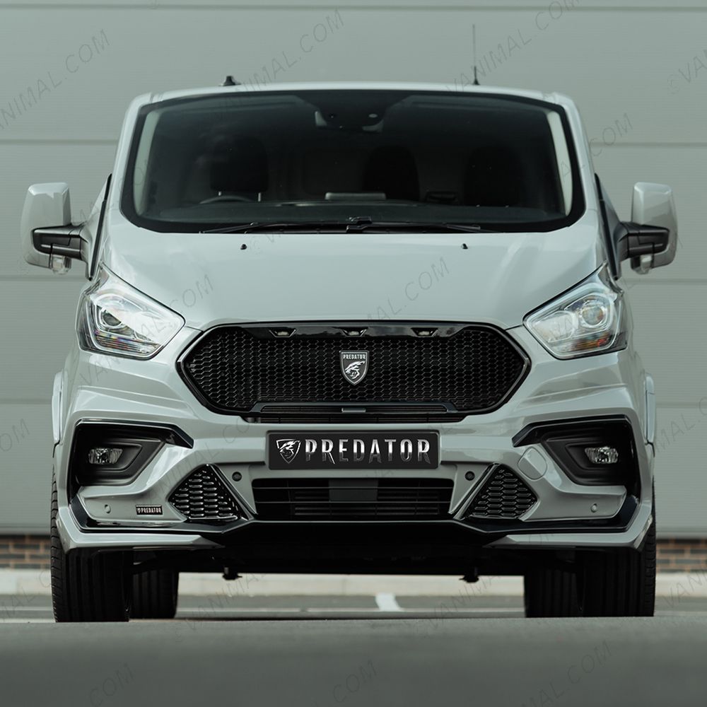 Ford Transit Custom 2018-2023 fitted with the Predator Matt Black Mesh Grille