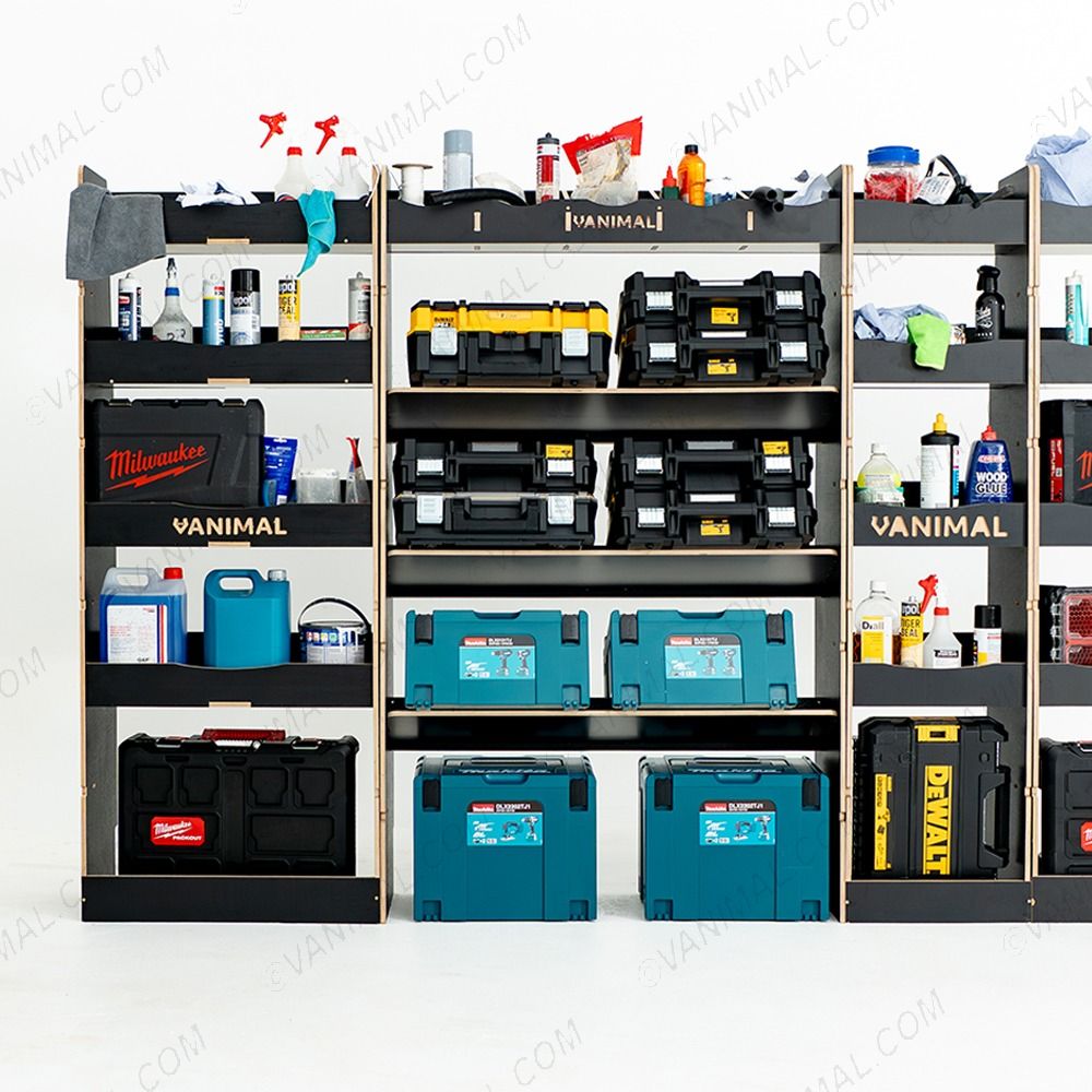 Nissan Interstar 2025 full-coverage hexaboard racking with bulkhead module and continuous front, middle and rear storage